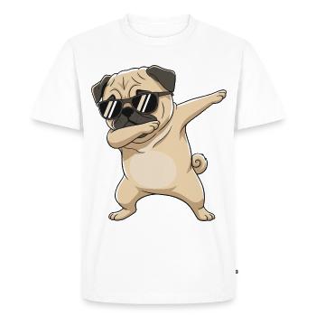 Dessin animé de lunettes de soleil carlin à faire du dabping. - T-shirt Premium bio Homme - blanc - Devant - Nico (187cm)