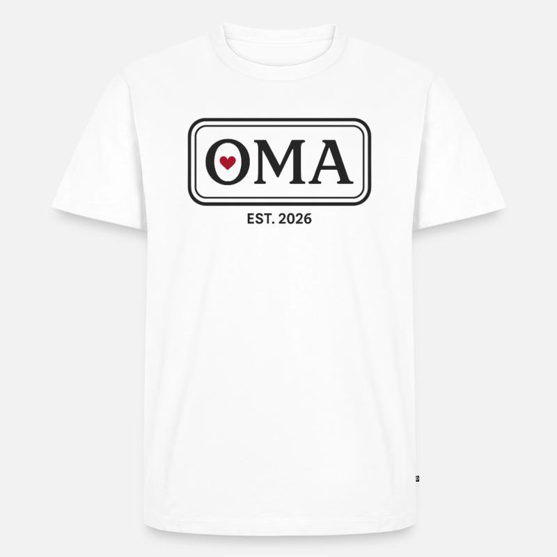 OMA EST. 2026 Stolze Großmutter Ankündigung - Männer Premium Bio T-Shirt - Weiß