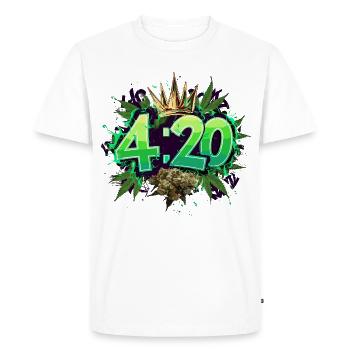 420 - T-shirt Premium bio Homme - blanc - Devant - Nico (187cm)