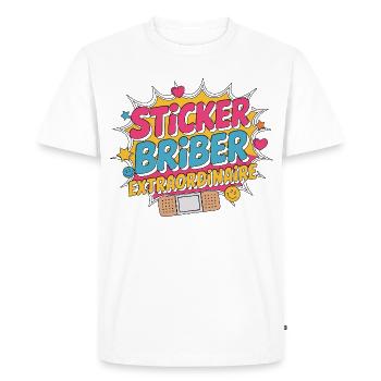 Pediatric Nurse Sticker Briber Pediatric Care - Men's Premium Organic T-Shirt - white - Front - Nico (187cm)