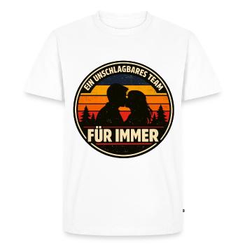Équipe imbattable, amour pour toujours - T-shirt Premium bio Homme - blanc - Devant - Nico (187cm)