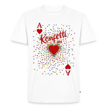 Costume de confettis Heart Ace | Déguisement de carnaval - T-shirt Premium bio Homme - blanc - Devant - Nico (187cm)