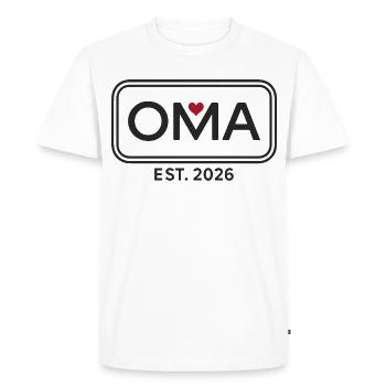 OMA EST. 2026 Proud Grandmother Announcement - Men's Premium Organic T-Shirt - white - Front - Nico (187cm)