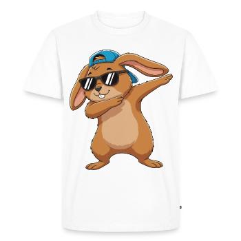 Dessins animés de lunettes de soleil en forme de lapin à appliquer - T-shirt Premium bio Homme - blanc - Devant - Nico (187cm)