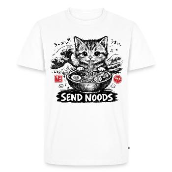 Ramen Cat Kanagawa - Men's Premium Organic T-Shirt - white - Front - Nico (187cm)