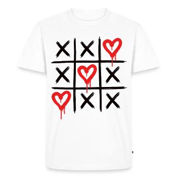 Cœurs de graffiti – Art de rue d’amour dégoulinant - T-shirt Premium bio Homme - blanc - Devant - Nico (187cm)
