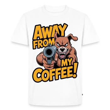 Loin de mon café ! - T-shirt Premium bio Homme - blanc - Devant - Nico (187cm)