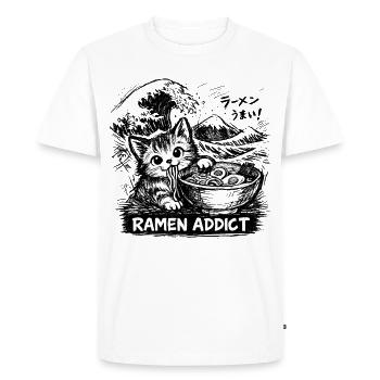 Kanagawa Wave Ramen Bowl Kawaii Japanese - Men's Premium Organic T-Shirt - white - Front - Nico (187cm)