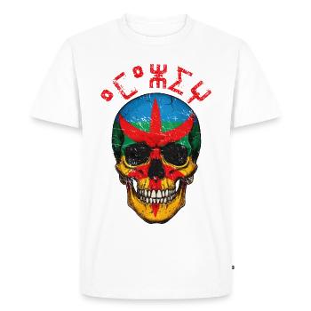 Amazigh Skull – Berber Pride Tifinagh T-Shirt - T-shirt Premium bio Homme - blanc - Devant - Nico (187cm)