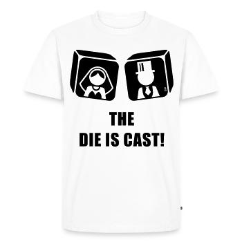 Les dés sont jetés! (Fin du jeu du mariage de la fête de garçon, B) - T-shirt Premium bio Homme - blanc - Devant - Nico (187cm)