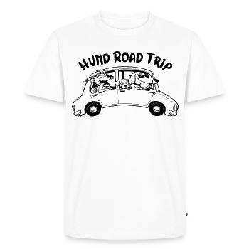 Dog Road Trip Funny Dog Car Trip Design - Men's Premium Organic T-Shirt - white - Front - Nico (187cm)
