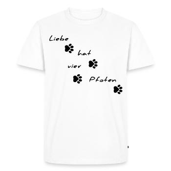 L’amour a un motif de police à quatre pattes - T-shirt Premium bio Homme - blanc - Devant - Nico (187cm)