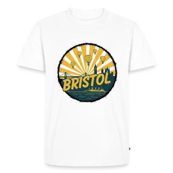 Art vintage de la skyline de la ville de Bristol - T-shirt Premium bio Homme - blanc - Devant - Nico (187cm)