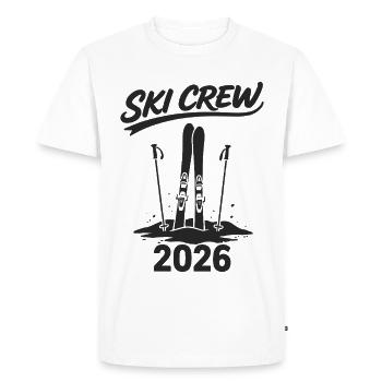 SKI CREW Tenue de vacances d’hiver et après-ski - T-shirt Premium bio Homme - blanc - Devant - Nico (187cm)