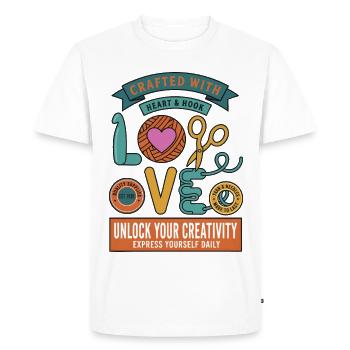 Crocheting Crafted With Heart And Hook Love - Men's Premium Organic T-Shirt - white - Front - Nico (187cm)
