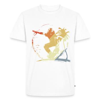 Skateboarding Graphic Vintage Look - Men's Premium Organic T-Shirt - white - Front - Nico (187cm)