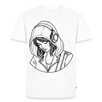 femme love musique - T-shirt Premium bio Homme - blanc - Devant - Nico (187cm)