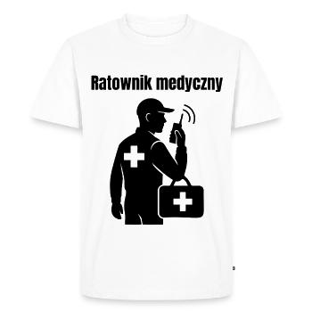 Aidant médical avec trousse de premiers secours - T-shirt Premium bio Homme - blanc - Devant - Nico (187cm)