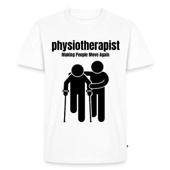 Kinésithérapeute – Faire bouger les gens à nouveau - T-shirt Premium bio Homme - blanc - Devant - Nico (187cm)