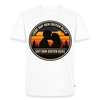 Expression du coup de foudre - T-shirt Premium bio Homme - blanc - Devant - Nico (187cm)