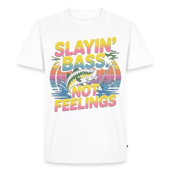 Skillin Bass Not Feelings Chestny Bass Pêcheur - T-shirt Premium bio Homme - blanc - Devant - Nico (187cm)