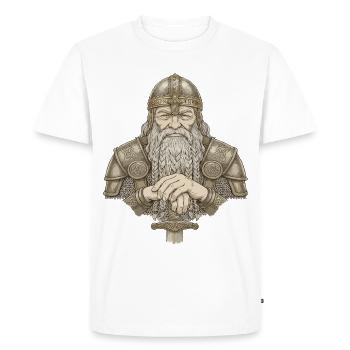 Viking Viking Legend Sailor Odin Raven Fighter - Men's Premium Organic T-Shirt - white - Front - Nico (187cm)