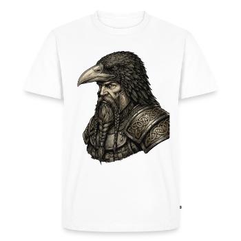 Légende viking viking marin Odin Raven Fighter - T-shirt Premium bio Homme - blanc - Devant - Nico (187cm)