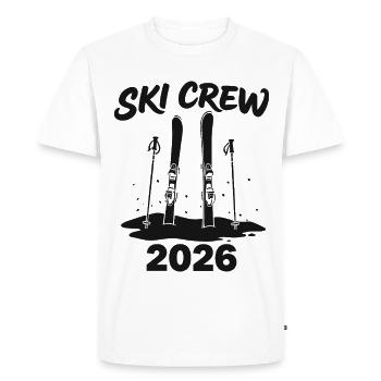 SKI CREW Tenue de vacances d’hiver et après-ski - T-shirt Premium bio Homme - blanc - Devant - Nico (187cm)