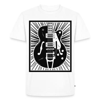 Guitar Silhouette Poster Art - Men's Premium Organic T-Shirt - white - Front - Nico (187cm)
