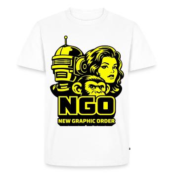 NGO Neon Pop Retro Portraits - Men's Premium Organic T-Shirt - white - Front - Nico (187cm)