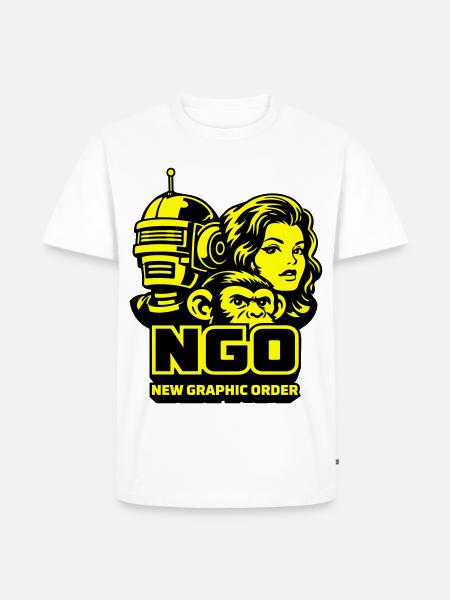 NGO Neon Pop Retro Portraits - Men's Premium Organic T-Shirt - white