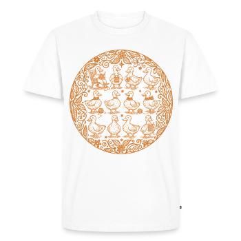Mandala drôle de canards au crochet pour les amateurs de crochet - T-shirt Premium bio Homme - blanc - Devant - Nico (187cm)