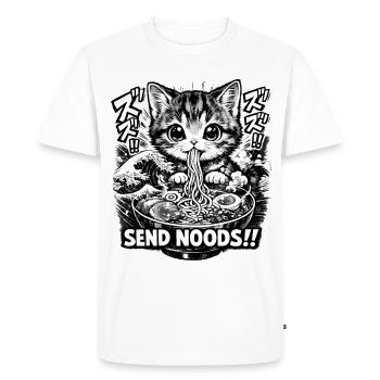 Send Noods Ramen - Men's Premium Organic T-Shirt - white - Front - Nico (187cm)