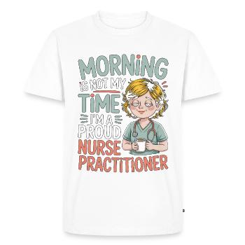 Nurse Practitioner Morning n’est pas un prestataire médical - T-shirt Premium bio Homme - blanc - Devant - Nico (187cm)