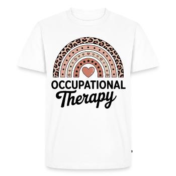 Rainbow Heart Therapy Motif - Men's Premium Organic T-Shirt - white - Front - Nico (187cm)
