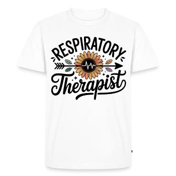 Sunflower Heartbeat Therapy - Men's Premium Organic T-Shirt - white - Front - Nico (187cm)