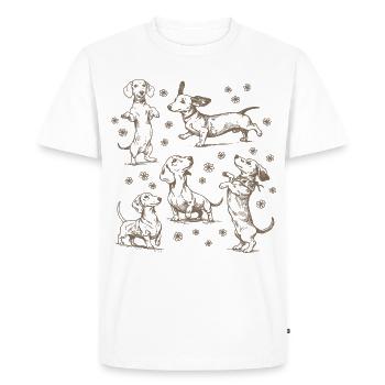 Teckel Teckel Chiens Teckels Teckel Chien teckel Teckel - T-shirt Premium bio Homme - blanc - Devant - Nico (187cm)