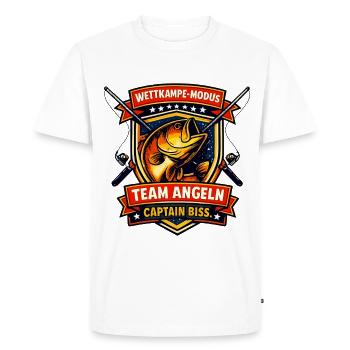 Pêche en équipe : Mode compétition de morsure du capitaine - T-shirt Premium bio Homme - blanc - Devant - Nico (187cm)