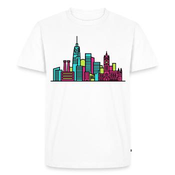 Manchester City Skyline Beetham Tower Line Art - Men's Premium Organic T-Shirt - white - Front - Nico (187cm)