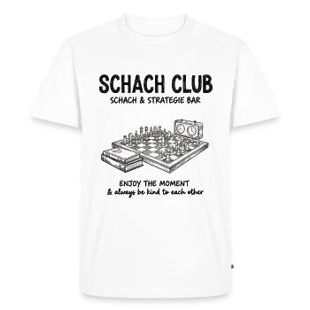 Conception de stratégie pour un club d’échecs – Barre-d’échecs vintage - T-shirt Premium bio Homme - blanc - Devant - Nico (187cm)
