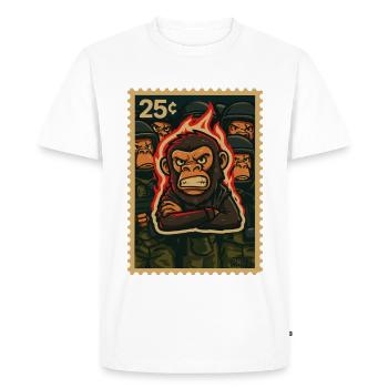 Fire and Monkey Protest - Men's Premium Organic T-Shirt - white - Front - Nico (187cm)
