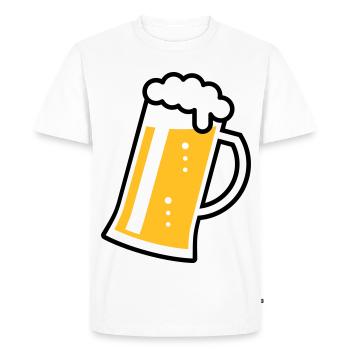 Maßkrug (beer / beer mug / beer glass / R /// 2C) - Men's Premium Organic T-Shirt - white - Front - Nico (187cm)