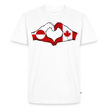 Drapeau du Canada Groenland, Mains en forme de cœur - T-shirt Premium bio Homme - blanc - Devant - Nico (187cm)