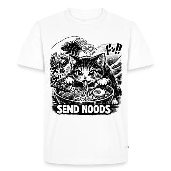 Send Noods Cat Ramen Kawaii - Men's Premium Organic T-Shirt - white - Front - Nico (187cm)