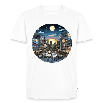 City light evening traffic - Men's Premium Organic T-Shirt - white - Front - Nico (187cm)