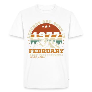 Février 1977 Vintage Retro Cadeau d'anniversaire - T-shirt Premium bio Homme - blanc - Devant - Nico (187cm)