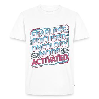 Infirmière praticienne en oncologie Intrépide et Focalisée - T-shirt Premium bio Homme - blanc - Devant - Nico (187cm)