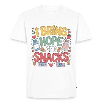 Infirmière en oncologie J’apporte de l’espoir et infirmière d’hôpital - T-shirt Premium bio Homme - blanc - Devant - Nico (187cm)
