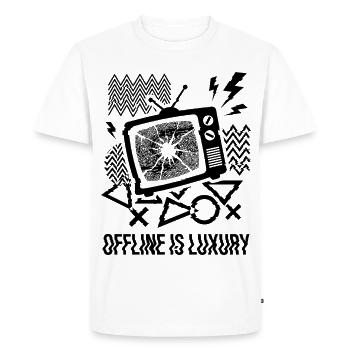 Hors ligne, c’est une télévision de luxe glitch - T-shirt Premium bio Homme - blanc - Devant - Nico (187cm)