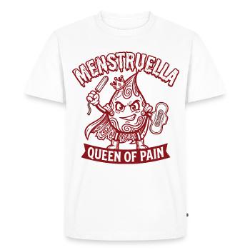 Menstruella, Reine de la douleur – Drôle d’époque Desi - T-shirt Premium bio Homme - blanc - Devant - Nico (187cm)